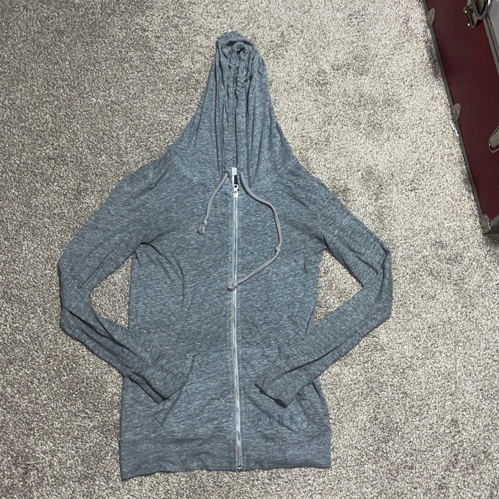 VS pink lightweight zip up jacket